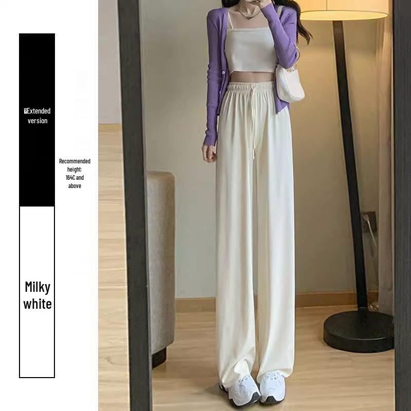 Women's High-Waisted Ice Silk Quick-Dry Cropped Pants - Summer Sun Protection, Cool and Lightweight for Petite Figures