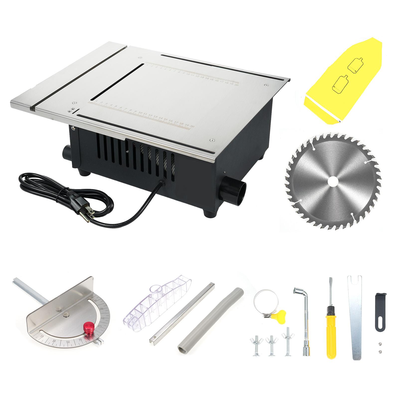 

Портативная настольная пила 1600 Вт Компактная настольная пила 5000 об/мин Настольная пила w40T Лезвие и предохранительный выключатель Пылеудаление US Plug