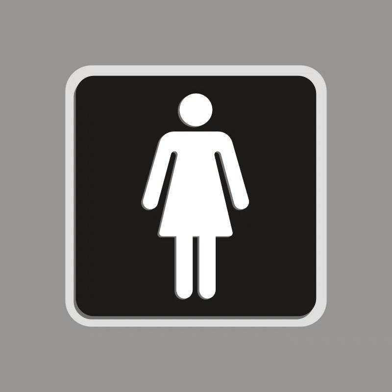 Black Toilet Sign Plate Acrylic  Wash RestrRoom Door Wall Label Sticker Wc Holder Signage Board Art Hotel Bathroom Decor