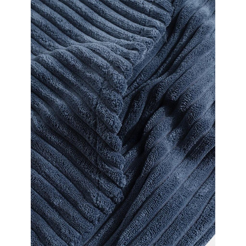 Men's Hoodie with Thick Corduroy Long Sleeves and Solid Color Kangaroo Pockets, Hanging Shoulder Hooded Sweatshirt