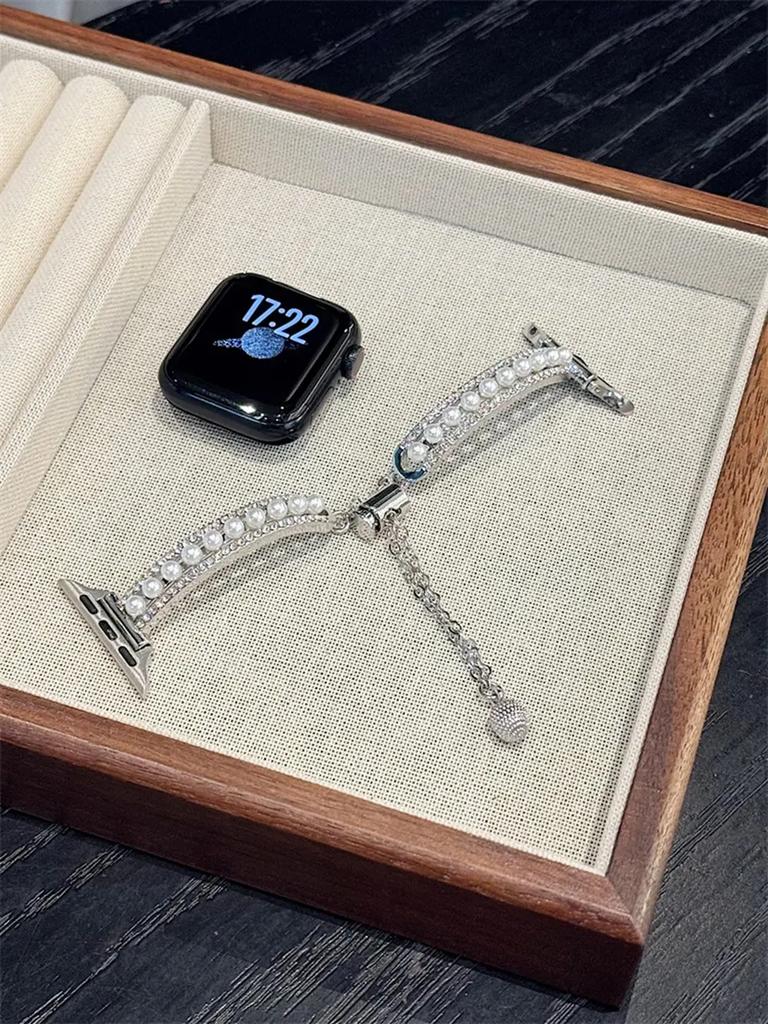 Modearmband för Apple Watch Länkarmband Serie 10/9/8/7/6/5/4 SE 40mm 41mm 42mm 44mm 45mm 46mm 49mm Rem
