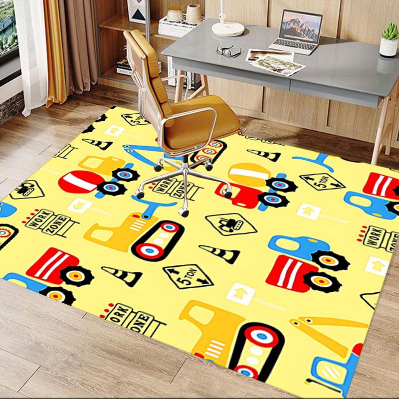 1PC construction vehicles Non-Slip Floor carpet, Office, family, bedroom, Studio - Large Area Rug, Vibrant Colors, Longlasting Material-X417