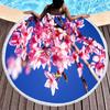 Cherry Blossom Round Beach Towel,Cherry Blossom Tree In The Sun Sand Anti-Sand Beach Blanket Absorbent Quick Dry Soft Pool Towel