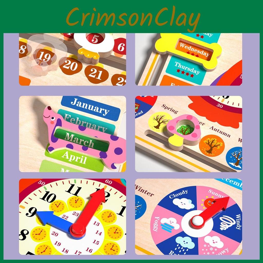 Childrens Calendar Wooden And Clock Learning Puzzle Toy For Education Preschool
