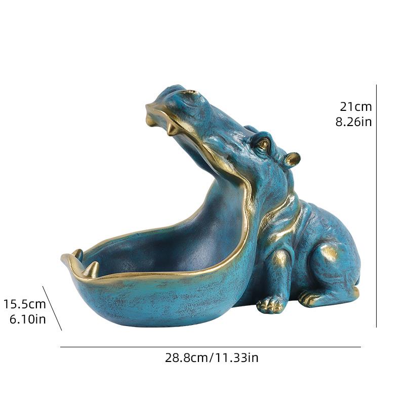 Creative Hippo Craft Ornament Modern Home Decor Artwork Entryway Key Storage Decoration Piece