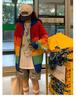 Unisex High-End Knitted Rainbow Cardigan with Zipper