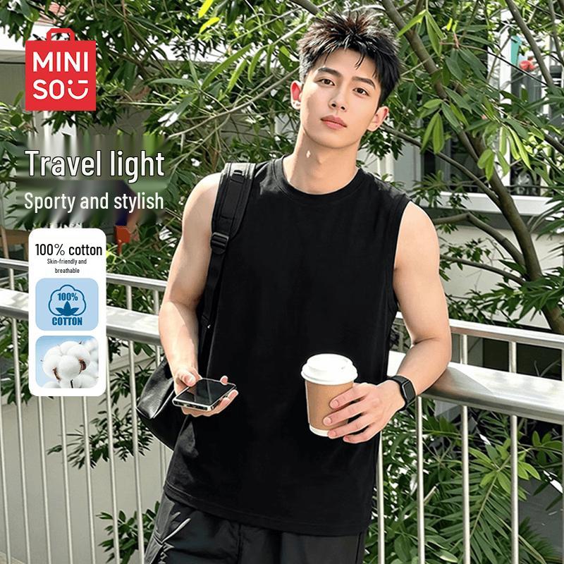 MINISO Men's Pure Cotton Sleeveless Tank Top