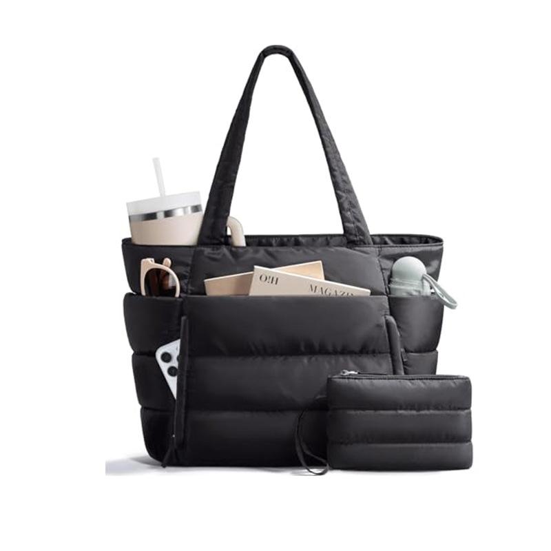 Large-capacity Tote Bag Quilted Multi-layer Shoulder Bag Lightweight Fluffy and Portable Handbag