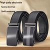 Men's Genuine Leather Automatic Buckle Belt - Fashionable, High-End, Versatile Cowhide Belt for Business and Casual Wear.