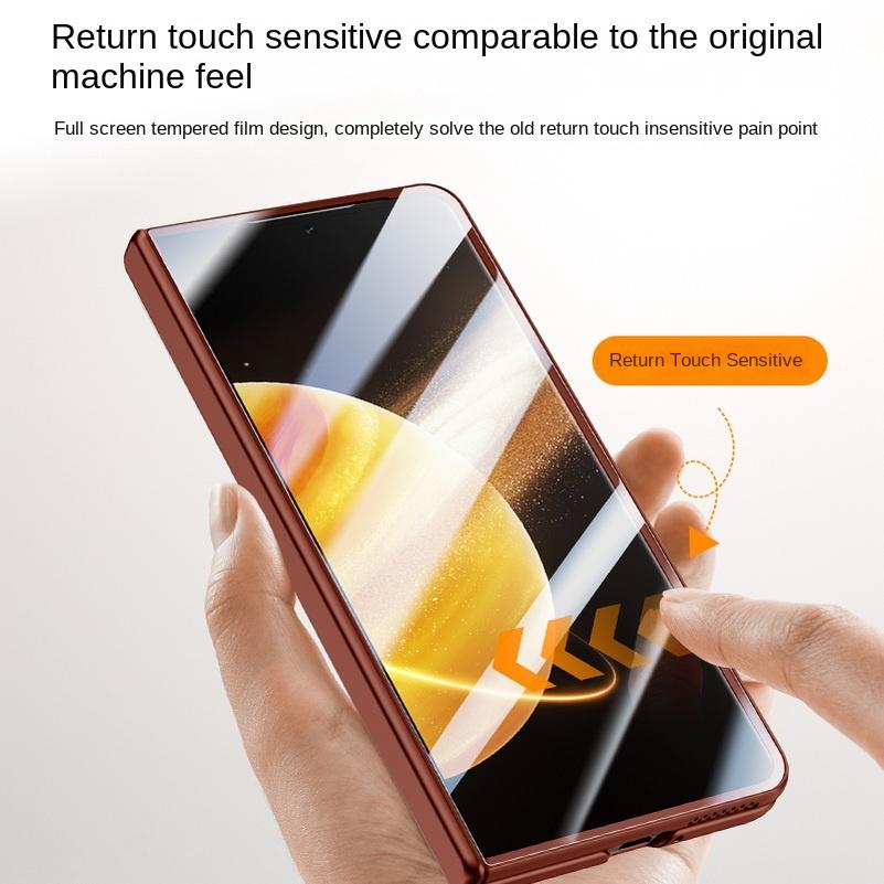 Leather With Privacy Screen Tempered Glass Protector Case For Honor Magic V3 All-inclusive Spring Hinged Camera Holder Cover