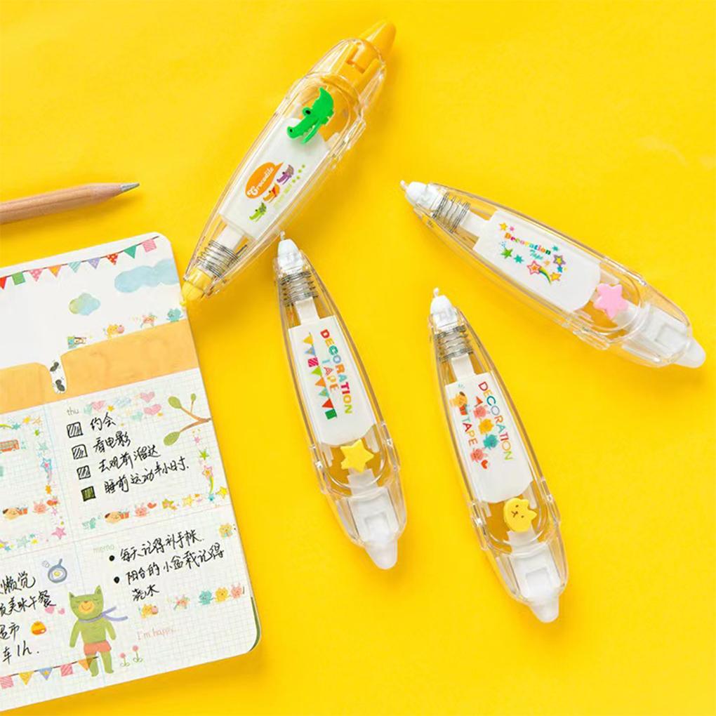 CLSSLVVBN Easy To Operate New DIY Lace Decoration Tape Pen Let Creativity Flow Gift Plastic Lovely Press Animal Correction Tape, Type 5