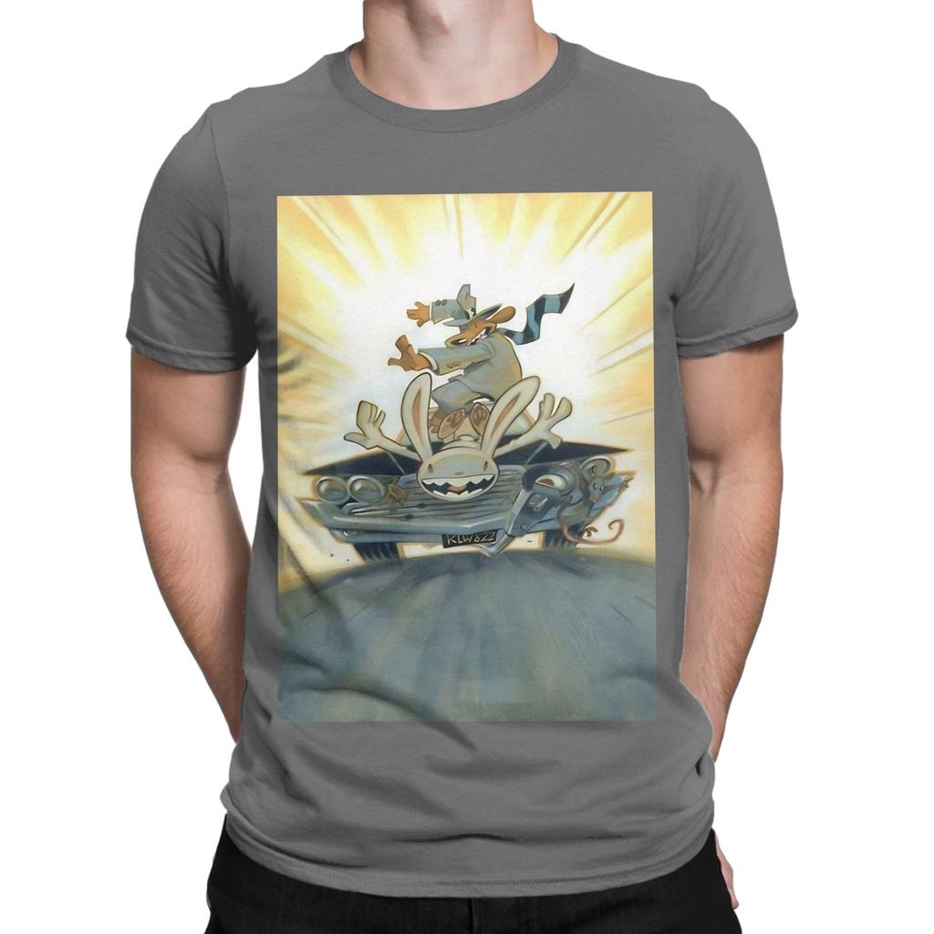 Sam And Max Hit The Road Paintng Graphic Funny 100 Cotton Tshirt Sam And Max Hit The Road Tees Tops For Unisex