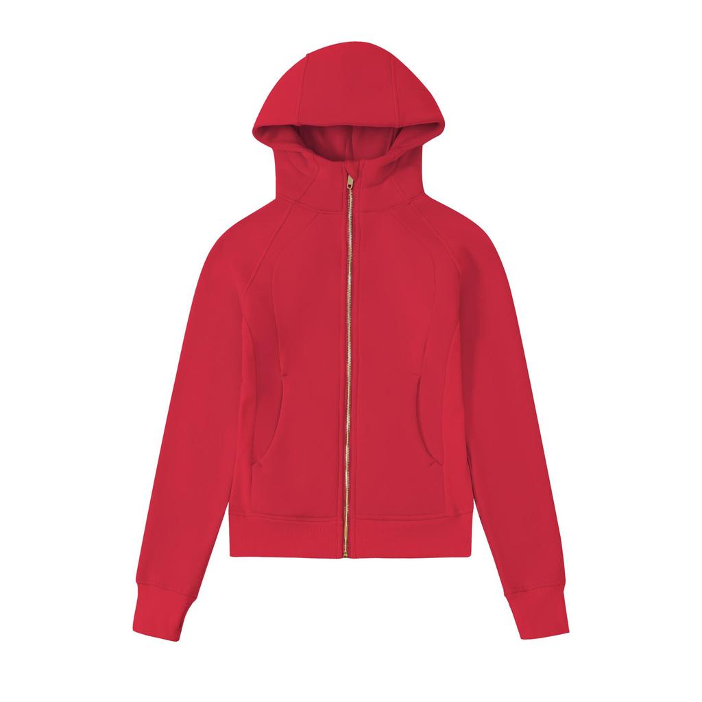 Sweat à capuche scuba slim pour femme – Doublure chaude en velours pour les sports d'automne et d'hiver ou le yoga