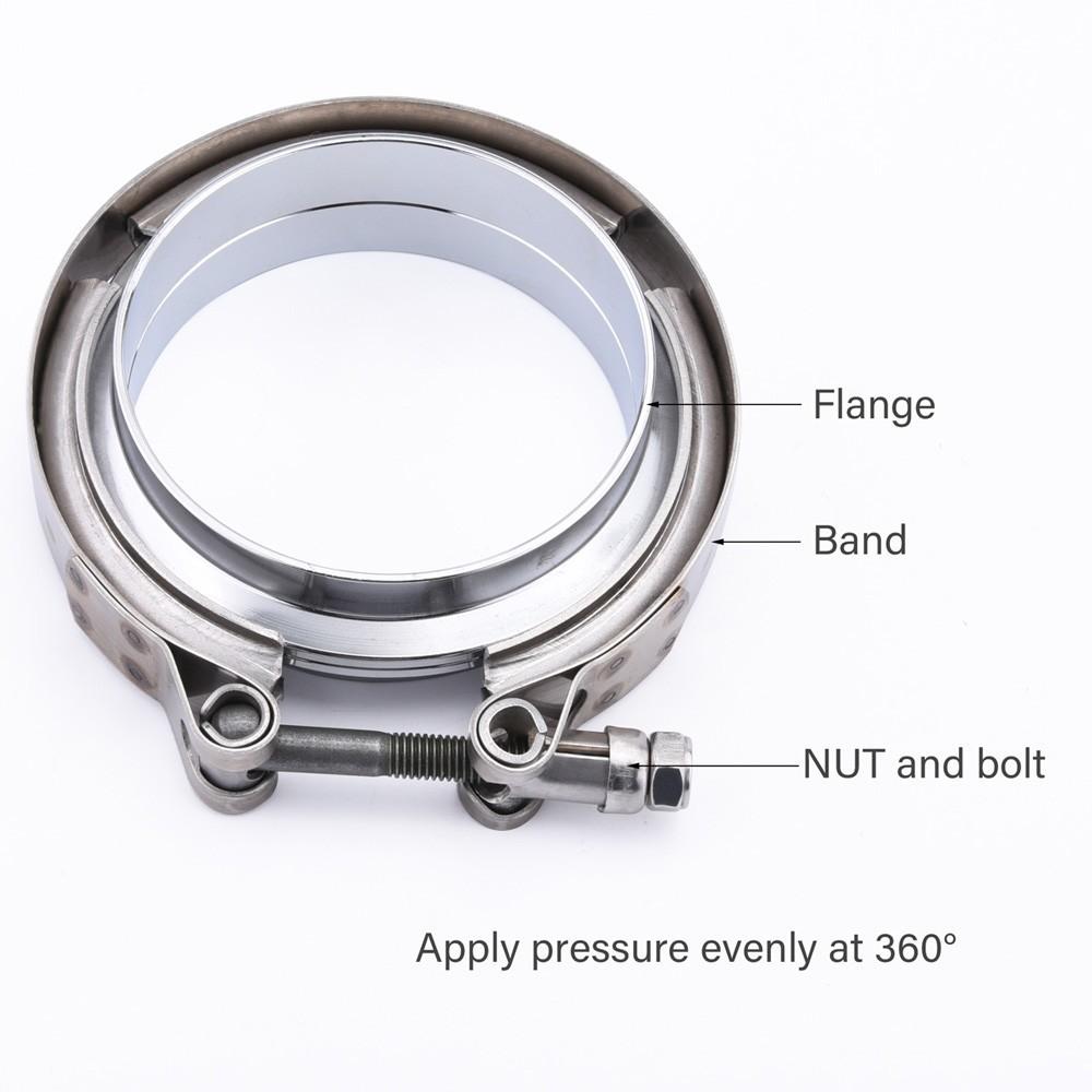 ZUCZUG 1.5-6.0"  Tubor Exhaust V Band Clamp with Male  and Female Flange Design for Exhaust Pipe Clamp Stainless Steel 304