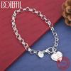 Xiaomi Exquisite 925 Sterling Silver Heart-Shaped 26-Letter Chain Bracelet for Women, Fashionable Wedding Gift, Party Jewelry