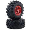 Haruhana Tires of for Scale RC Monster and Big Tires and 129mm Diameter 52mm Inner 57mm Compatible with 12mm Hex Wheel Includes Inner Tires and Wheels