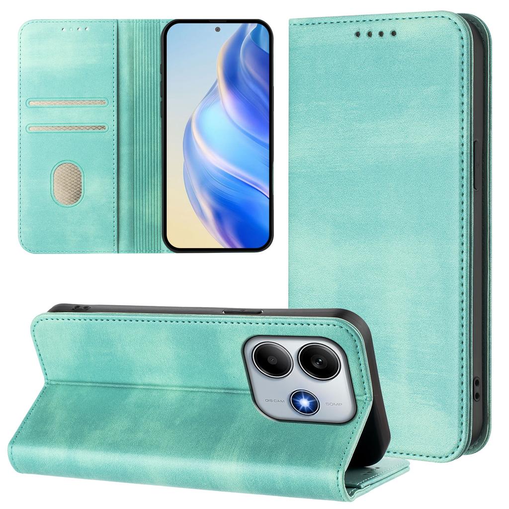 For Xiaomi Redmi Note 14 4G (164.84x78.15x8.16mm) Wallet Cases Retro Texture RFID Blocking Leather Phone Cover