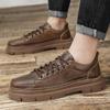 Leather men's shoes. men's casual business leather shoes men fashion lace-up derby shoe mens light comfortable outdoor driving