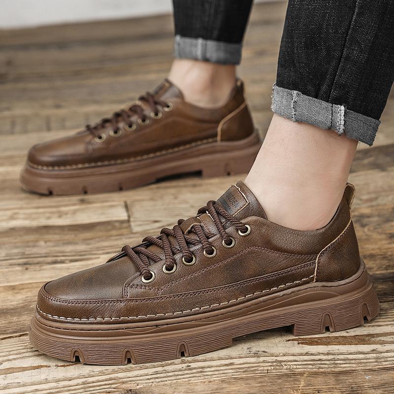Herrenschuhe aus Leder. Herren Casual Business Lederschuhe Herren Mode Schnürschuh Derby Schuh Herren leicht bequem Outdoor Fahren