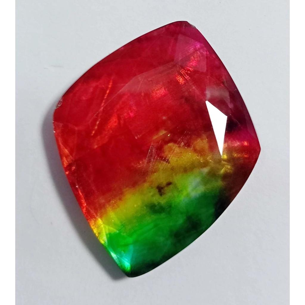 Beautiful Natural Opal-Like Organic Ammolite Bicolour 50 Ct Fancy Cut Gemstone