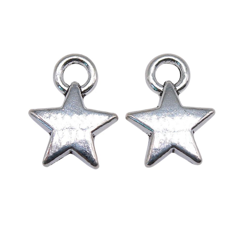 Five-Pointed Star Charms Multi Color Alloy Plain Pendants For Celestial Themed Jewelry