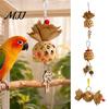 Papageien Spielzeug Schredder Ball Spielzeug, Bambus Vogel Futterball mit Papier Hohl Gewebten Streifen, Schredder für Wellensittich Conure Nymphensittich Lovebird Kauen