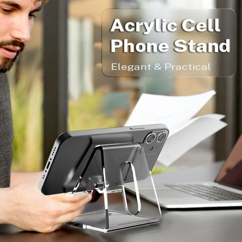 Acrylic Transparent Phone Holder Desktop Vertical Mobile Phone and Tablet Display Stand Watching Dramas Listening To Music Portable Mobile Phone Base