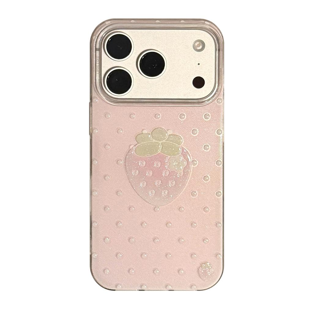 Wind Point Strawberry Is Suitable for Apple17promax Phone Case iphone17Glitter15Good-looking16/13