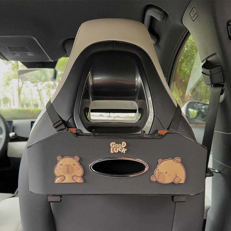 Aufbewahrungsbox für die Rücksitzlehne mit Taschentuchhalter & Getränkehalter - Multifunktionaler Organizer