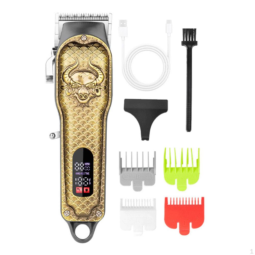 Hair Clipper Cordless Barber Low Noise Beard Trimmer Tool Portable LCD Display
