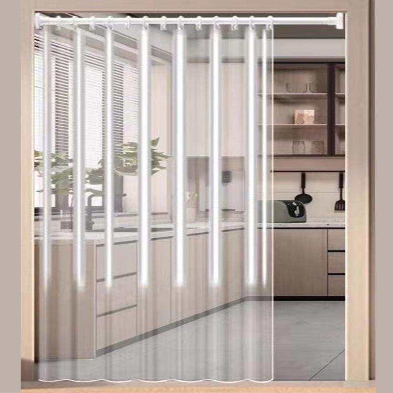 Transparent Door Curtain for Indoor Air Conditioning: Anti-Cold, Dustproof, Heat Insulation with Telescopic Rod