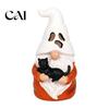 Durable Resin Craft Ornaments Halloween Decoration, Skull Ghost Mouth Gnome Figurine for Home Decorations For Table Tiered Tray, Cute Spooky
