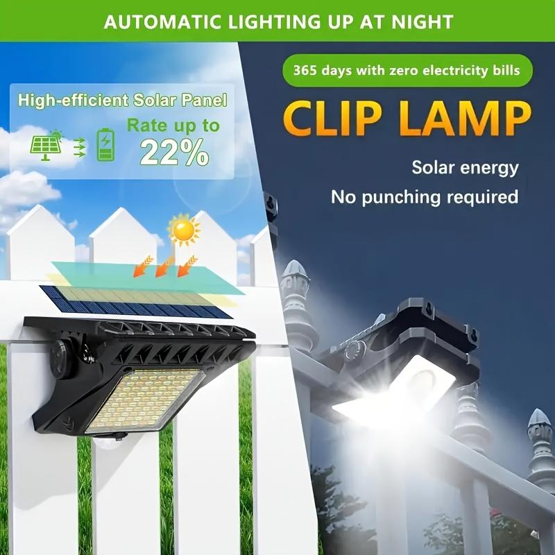 1/2pcs Solar Powered Outdoor Clip on Motion Sensor Light, Waterproof Safety Light, Suitable for Fences, Walls, Garages, and Courtyard Umbrellas