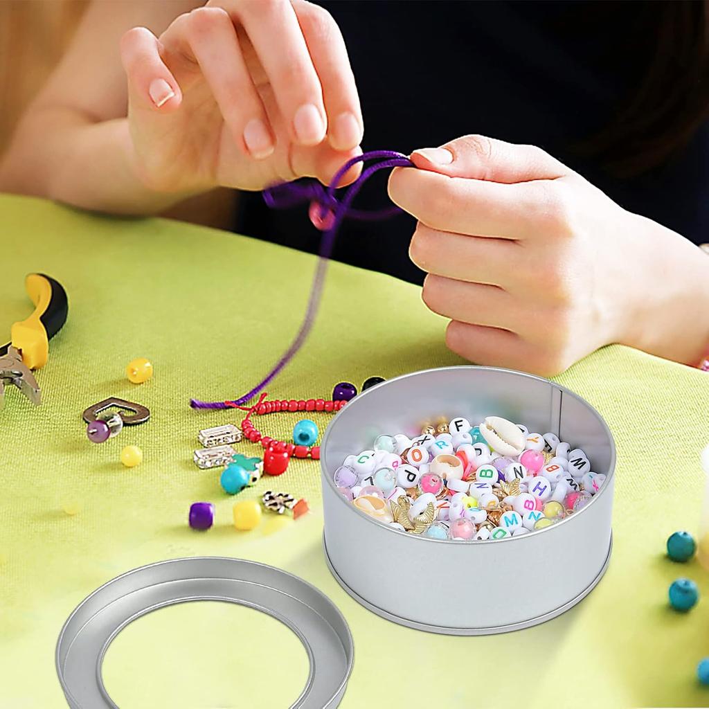 Metal Tin Cans, 20 Pack 6 Ounce Round Empty Containers, Metal Tins with Clear Lids for Kitchen Office Aromatherapy, Candles, Candy Storage