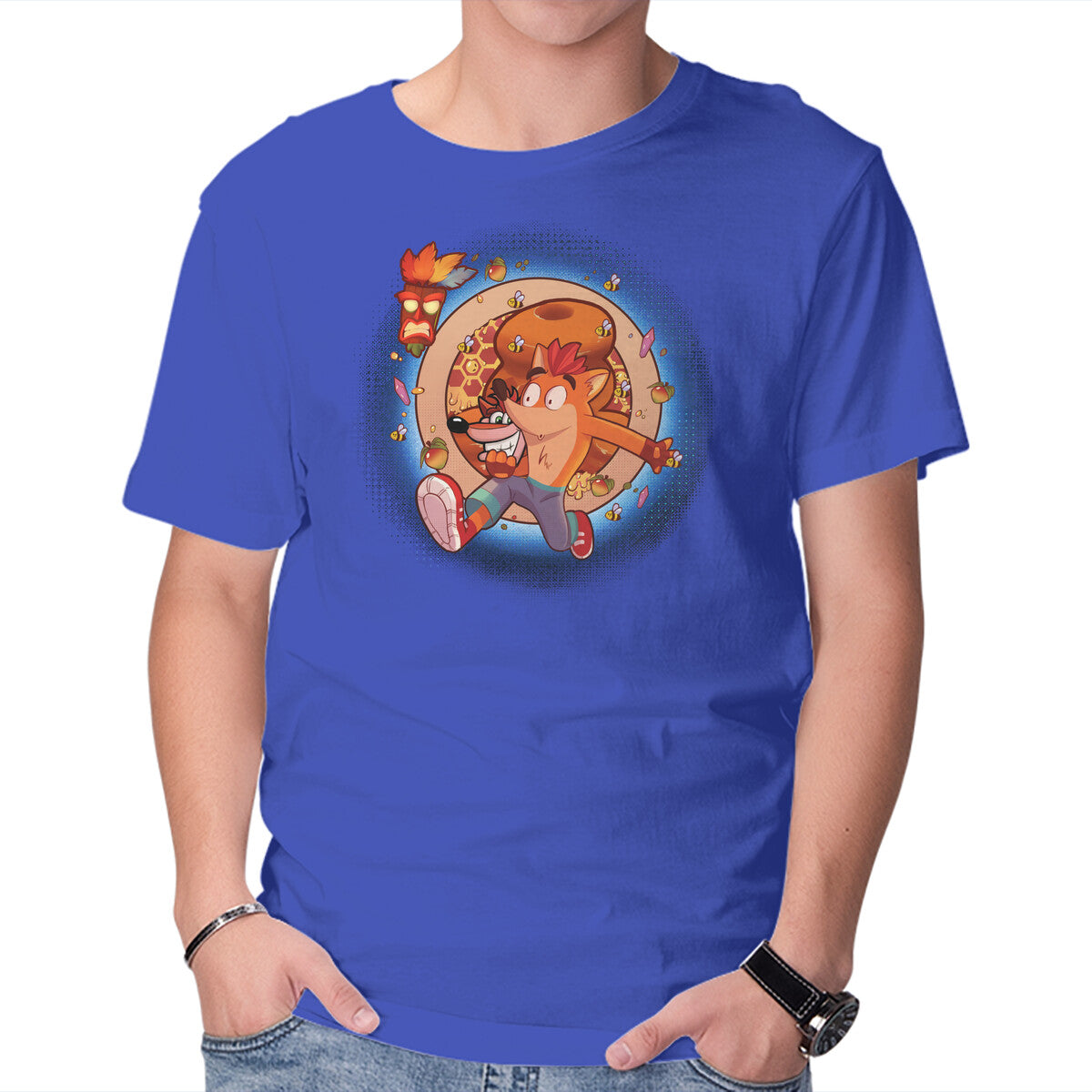 Unisex Crew Neck T-Shirt 99 Lives Graphic Short Sleeve Casual Tee XXL