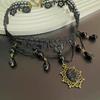 Dark Halloween necklace princess lace tassel black pendant neck chain choker collarbone chain tide