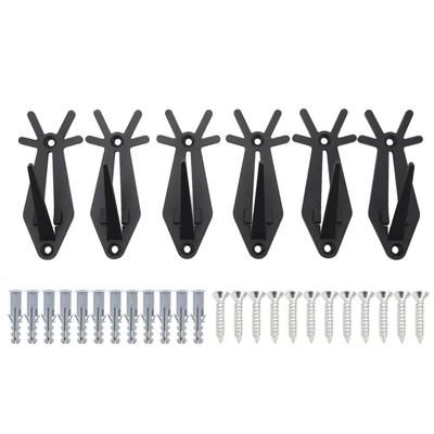 6 pz Supporto a Parete per Cranio Montatura Europea Stile Corna Staffa a Muro per Cranio Appendiabiti Appendiabiti per Cervo con