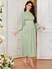 Elegant Flare Sleeve Round Neck Maternity Dress