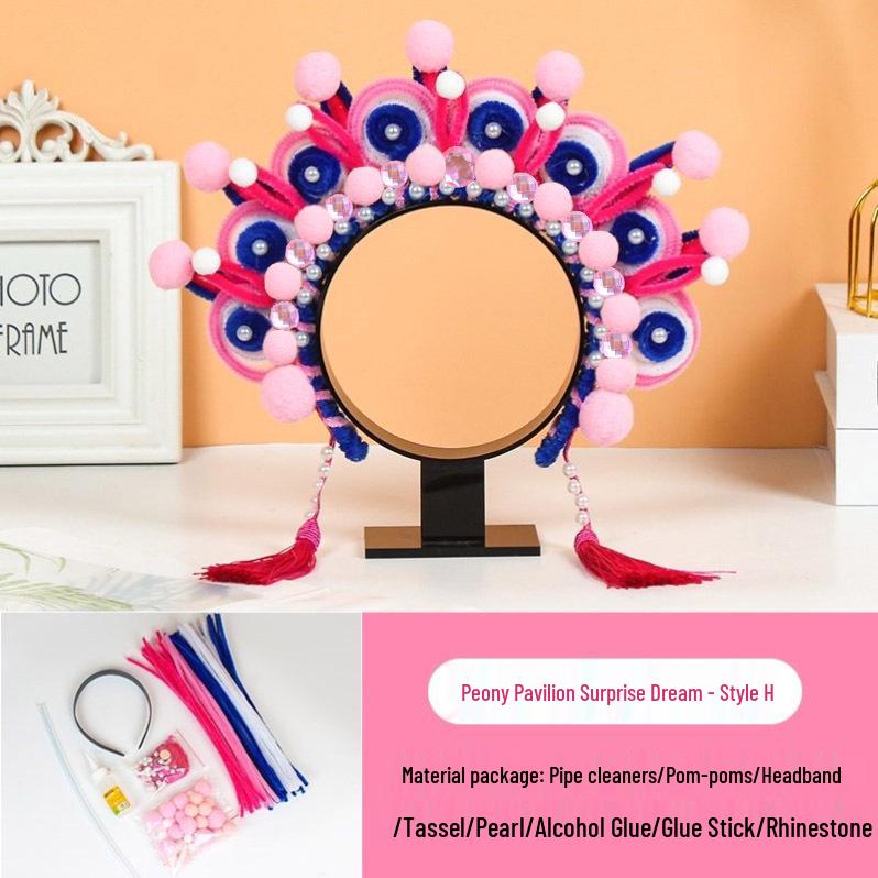 DIY Peking Opera Headband & Hair Accessories Kit for Dragon Boat Festival Team-Building Activity