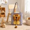 Portable Cat Carrier for Small Dogs Canvas Purse, Plush Lion Pet Tote with Head Lightweight Bag Outdoors Hole, Safety Buckle, Foldable Shoulder