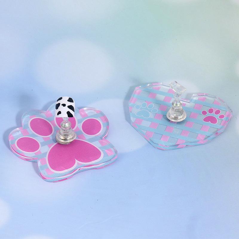 Hot Sale Cow Nail Art Practice Nail Holder Palette Acrylic Nail Display Base