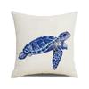Watercolor Turtle Cartoon-style Ocean Digital Printing Short Plush Pillow Covers for Car Sofa Office Cushion Cover Home Goods