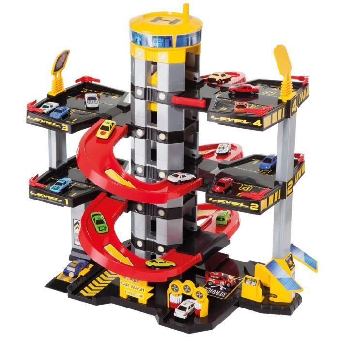 Garage à jouets pour enfants - MOLTO - 5 étages - Ascenseur, Lave-auto, Graisseur, Station-service