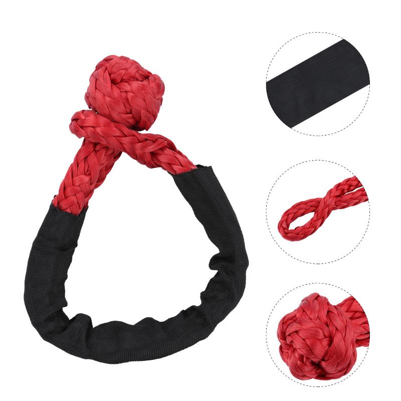 Soft Shackle Synthetic Rope Heavy Duty Offroad Tow Shackle Strap with Protective Sleeve for Jeep Truck SUV