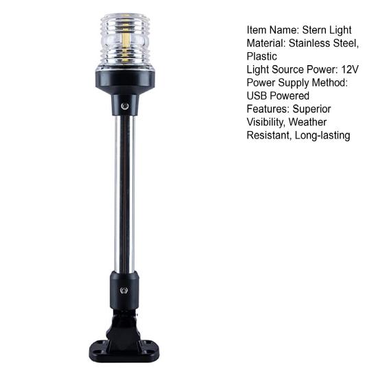 LED Hvězdicové světlo Vodotěsné IP67 Bílé Sklopné Zadní Navigační světlo pro Loď Běhové světlo pro Pontonové Rybářské Basové Jonovy Lodě