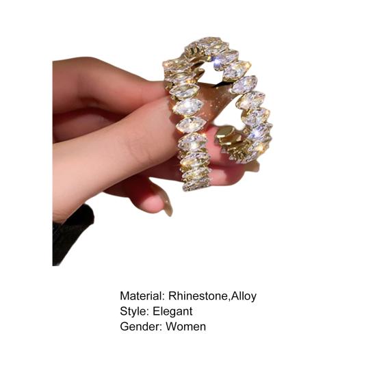 1 Paar Damen Creolen Glänzender Strass Rund Luxus Damen Ohrringe zum Geschenk