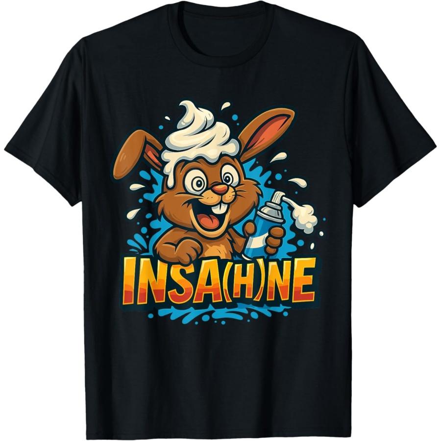 

Cartoon Rabbit with Word Game INSAHNE Crazy Design T-Shirt XXXXXL чорний