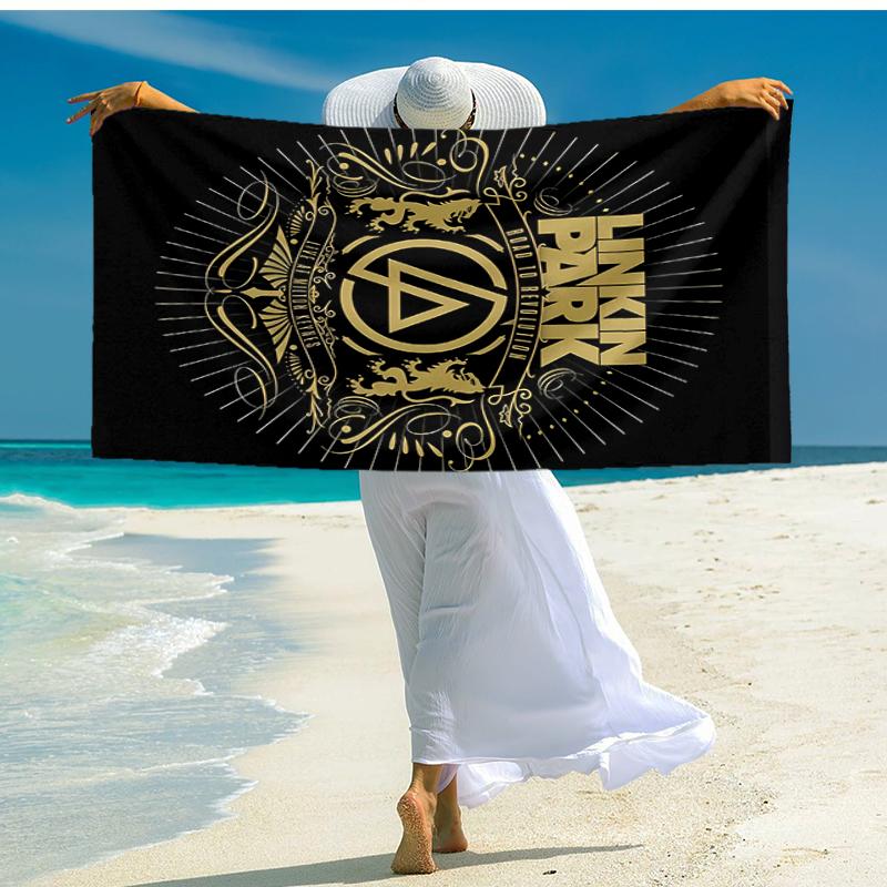 1pc Linkin Park3 Beach Towel, Comfortable and Thick, and Swimming/Bath/Picnic/Camping Towel, Suitable for Seaside Beaches