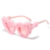 Summer 2022 Heart-Shaped Gradient Pink Sunglasses: Trendy, Fun, Plush European & American Style