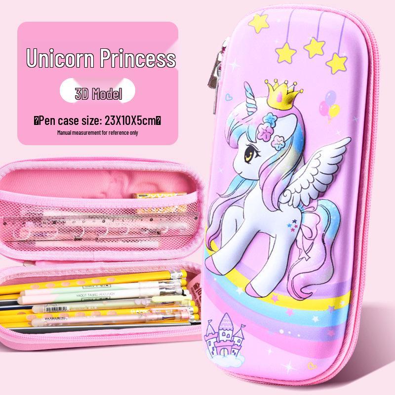 Korean Style 3D Cartoon EVA Pencil Case for Elementary Students - Large Capacity for Boys & Girls